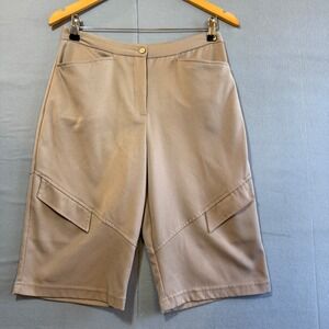 LBH Khaki Micro-Polyester Wicking Cargo Knee Length Shorts Womens Size 6 Utility